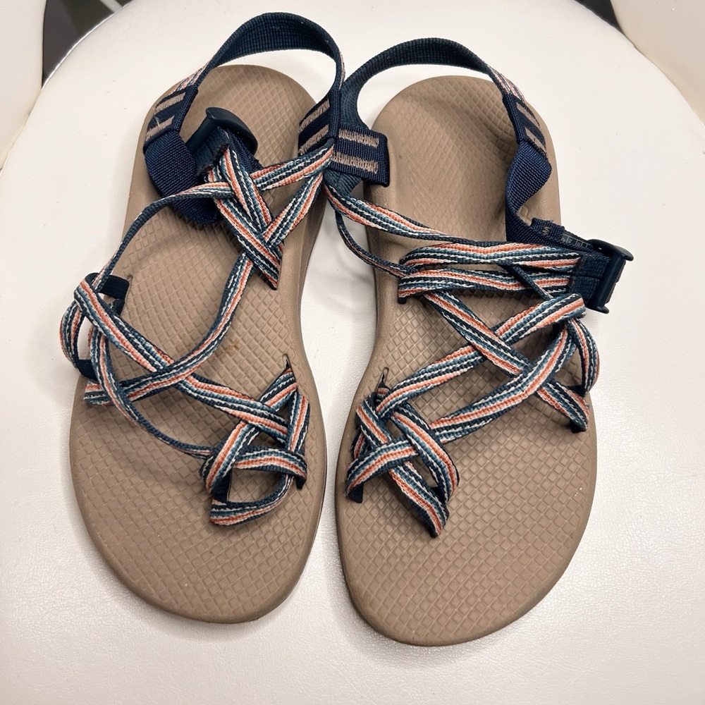 Chaco Sandals with Navy and Multicolor Straps